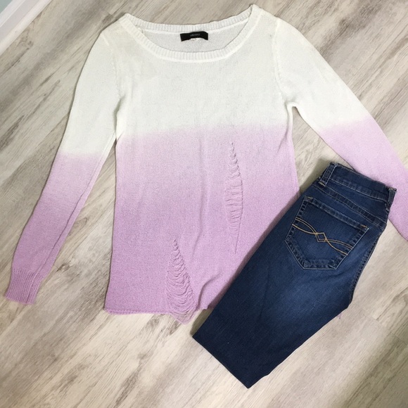 Forever 21 Tops - Forever 21 Distressed Ombré Sweater